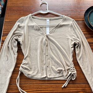 lululemon athletica Beige Button-Down Sweater